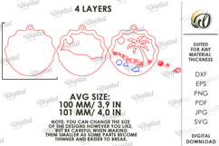 3D Summer Ornament Laser Cut. Wall Hanger SVG Product Image 2