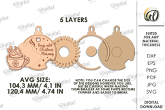 Christmas Countdown ornament Lasercut. Christmas SVG Product Image 2