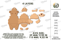 Christmas Ornament Laser Cut. Bear SVG Product Image 2