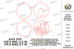 Easter Round Wall Ornament Laser Cut. Wall Decor SVG Product Image 2