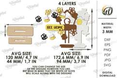 Bee stand Laser Cut. Honey Bee Home Decor SVG Product Image 2