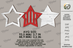 Patriotic Star Decor Laser Cut Design Product Image 3