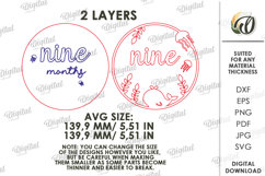 3D Monthly Milestone Disc Laser Cut. Nine Months SVG Product Image 2