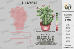 3D Bead Embroidery Stand Laser cut. Beadwork SVG. Cactus Product Image 2