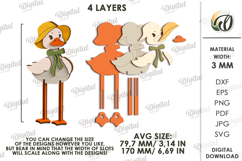 3D Easter Stand Characters Laser Cut. Easter Ducks SVG Product Image 2