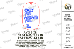 Valentine's Day Gift Tag Laser Cut. Valentine Gift SVG Product Image 2