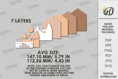 Christmas House Laser Cut. Wooden Christmas Decor SVG Product Image 2