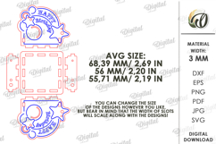 Happy Birthday Candle Holder Laser Cut. Candle Holder SVG Product Image 2