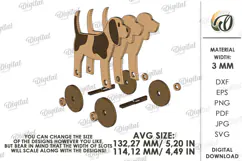 Toddler toy on wheels Laser Cut. Dog SVG Product Image 2