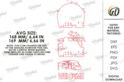 Travel Wall Decor Laser Cut. Wooden Travel Welcome Sign SVG Product Image 2