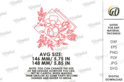 Floral Wall Art Laser Cut. Wooden Flower Wall Decor SVG Product Image 2
