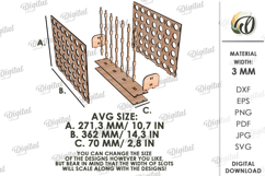 3D Desktop Four in a Row Game Laser Cut. Board Game SVG Product Image 2