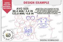 Valentine Bull with Heart Laser Cut. Cute Animals SVG Product Image 3