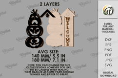 Halloween Hanging Door Sign Laser Cut. Welcome Sign SVG Product Image 2