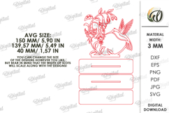 Floral Stand Decor Laser Cut. Table Decor. Hummingbird SVG Product Image 2