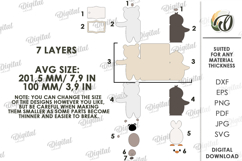 3D Animals Greetings Card Paper Cut. Cute Animals SVG Product Image 2
