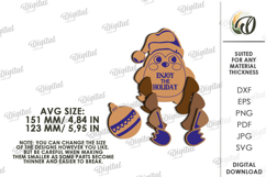Wooden Christmas Character Lasercut. Penguin SVG Product Image 2
