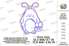 Easter Bunny Keychain Laser Cut. Easter Keyring SVG Product Image 2