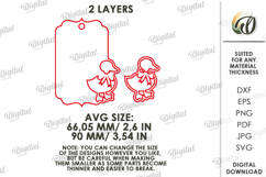3D Easter Tag Laser Cut. Personalized Gift Tag SVG Product Image 2