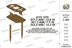 Portable Outdoor Table Laser Cut. Beer Holder Table SVG Product Image 2