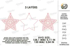 Gingerbread Star Christmas Ornament Laser Cut. Christmas SVG Product Image 2