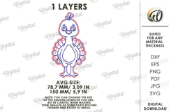 Yarn Lacing Toy Laser Cut. Yarn Decoration. Peacock SVG Product Image 2