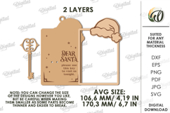 Santa&#039;s Magic Key Decor Laser Cut. Christmas Door Hanger SVG Product Image 2