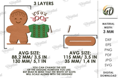 Christmas Gingerbread Laser Cut. Stand Decor SVG Product Image 2