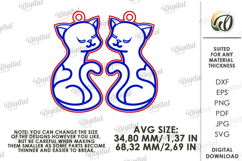 Double Valentines Keychain Laser Cut. Matching Key Ring SVG Product Image 2