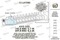 3D Candy holder vase Laser Cut. Mother's day gift SVG Product Image 2