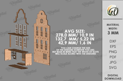 Amsterdam Dollhouse Shelf Laser Cut. Nursery Decor SVG Product Image 2