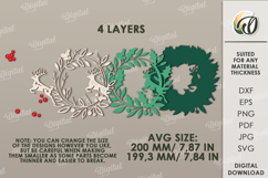 Christmas Wreath Laser Cut. Christmas Decor SVG Product Image 2