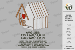 3D Love Decor Laser Cut. Stand Decor SVG Product Image 2