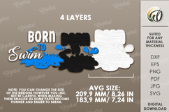 Layered Sport Sign Laser Cut. Swimming Wall Decor SVG Product Image 2