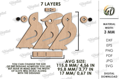 Multi Cord Holder Laser Cut. Wooden Cord Organizer SVG Product Image 2