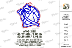Sport Coquette Keychain Laser Cut. Basketball SVG Product Image 2