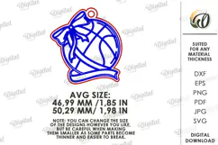 Sport Coquette Keychain Laser Cut. Basketball SVG Product Image 2
