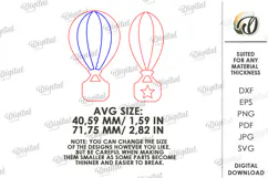 4th of July Tiered Tray Decor. Air Balloon SVG Product Image 2