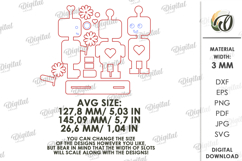 Valentine’s Day Figurine Laser Cut. Stand Decor SVG Product Image 2