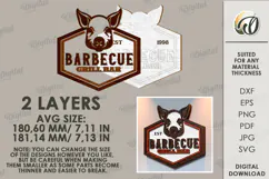 Bar and grill Sign Laser Cut. Barbecue grill bar SVG Product Image 2