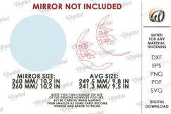 Modern Mirror Decor Laser Cut. Nature Mirror Decoration SVG Product Image 3
