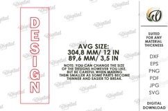 3D Summer Vertical Door Sign Laser Cut. Hello SVG Product Image 2