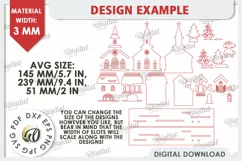 3D Christmas Church Laser Cut. Wooden Christmas Church SVG Product Image 2
