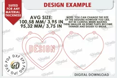 Floral Heart Laser Cut Decoration. Layered Heart SVG Product Image 3