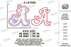 Valentine&#039;s Day Monogram Keychains Bundle Laser Cut Product Image 3