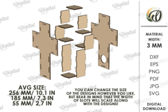 3D Cross Lamp Bundle Laser Cut. Wooden Decorated Cross SVG Product Image 2