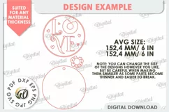 Valentine's Day Round Sign Laser Cut. 3D Love Sign SVG Product Image 2