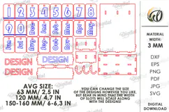 3D Perpetual Calendar With A Box Lasercut. Desk Calendar SVG Product Image 3