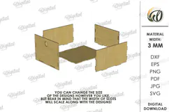 Wooden Children's House Box Laser Cut. Kid's Storage Box SVG Product Image 3