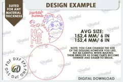 Dog Round Sign Laser Cut Design. Welcome Door Hanger SVG Product Image 2